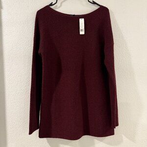 NWT Theory Burgundy Cashmere Blend Slim-fit Sweater